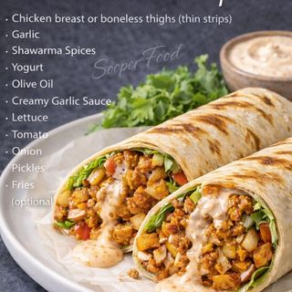 Creamy chicken shawarma