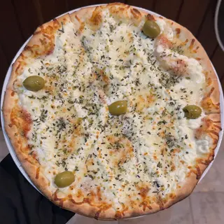 Pizza 4 queijos (serve duas pessoas) 30cm