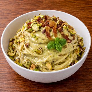 Pistachio & Bacon Spaghetti