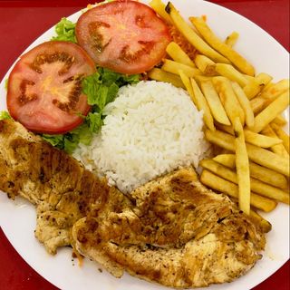Menu de 1/2 Frango Grelhados com arroz e batata