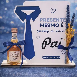 Placa Decorativa com Mini Licor – Presente para o Dia do Pai