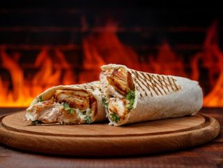 Durum kebab with cheese