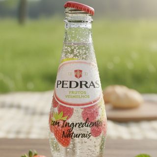 Água pedras frutos vermelhos