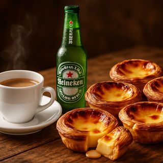 Café e Heineken e 5 Pastéis de nata
