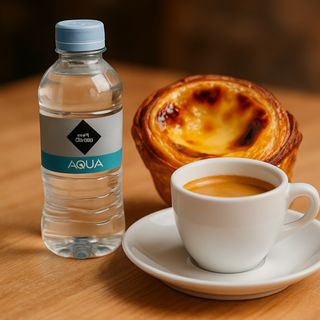 Café e água 0,50L e 1 pastel de nata