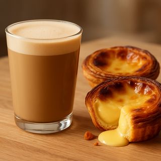 Galão e pastel de nata