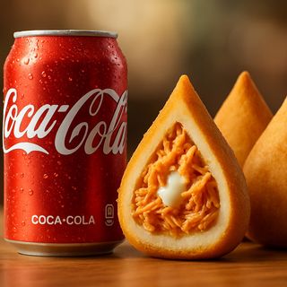 Coca-Cola e 3 coxinhas