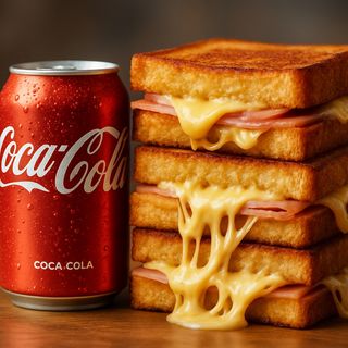 Coca-Cola e 3 tostas mistas