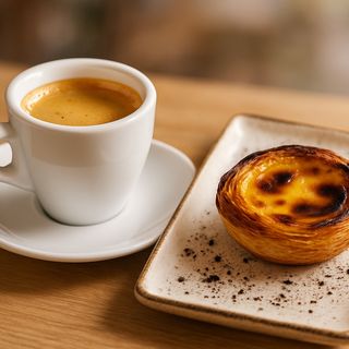 Café e pastel de nata