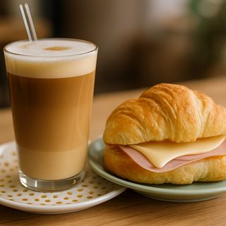 Galão e sandes mista