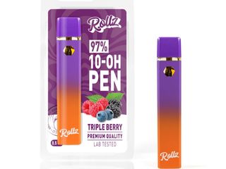 Vape Pen Triple Berry tem uma concentração de 97% de 10-OH (Novo HHC)