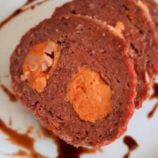 Rolo de carne recheado farinheira 