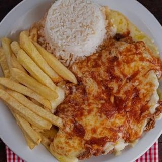 Frango à Parmegiana com Arroz
