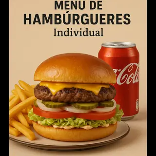 Menu de hambúrgueres Individual