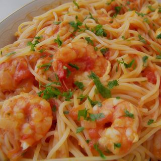 Esparguete com gambas