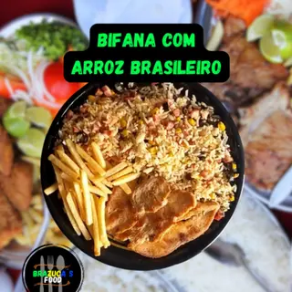Bifana com Arroz Brasileiro