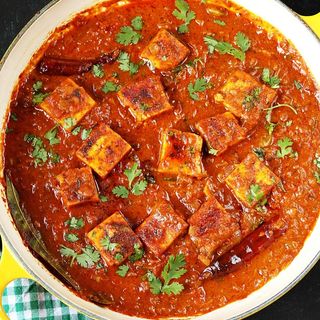 Paneer madras curry with basmati rice 