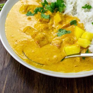 Chicken mango curry with basmati rice 