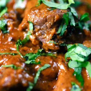 Lamb madras curry with basmati rice 