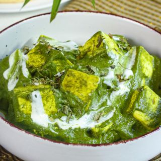 Palakpaneer with basmati rice (veg )