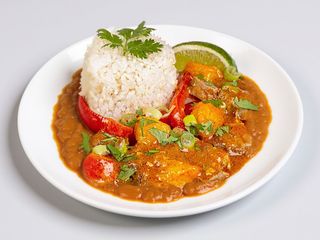 Lamb mango curry with basmati rice 
