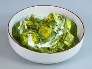 Palakpaneer with basmati rice (veg )