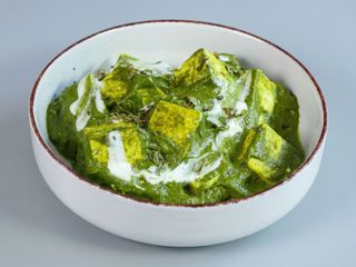 Palakpaneer with basmati rice (veg )