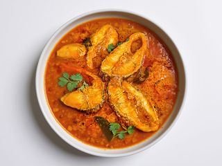 Fish curry with basmati rice 