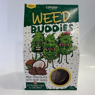  Weed Buddies 100g – Chocolate de Leite com Cânhamo e Coco