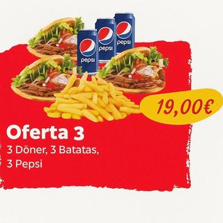 3 doner 3 Batatas,3 Bebidas