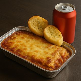 Lasanha + Bebida + Pão de Alho