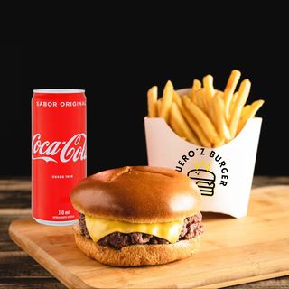 Menu Burger Classic + Bebida + Acompanhamento + Molhos