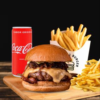 Menu Fest Burger + Bebida + Acompanhamento + Molhos