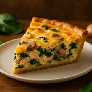 Quiche Frango com cogumelos