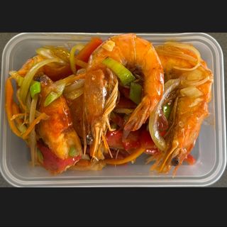 Camarão tigre salteados