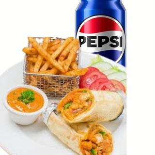 MENU ROLL OVO E CARNE COM BATATA E BEBIDA 33CL