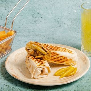 Durum kebab with menu