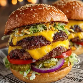 Double cheesy Burger + Batata Frita