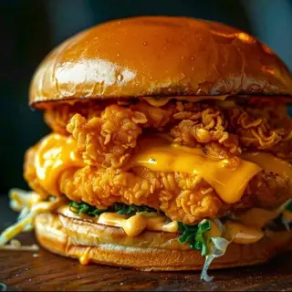 Double Crispy Frango Burger