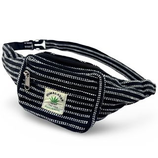 Bolsa de Cânhamo de Himalaia Preta c/ Riscas Brancas