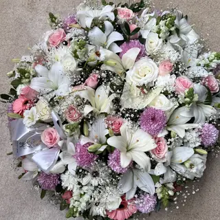 Coroa - Rosa, Branco e Lilas ( tons para mulher)