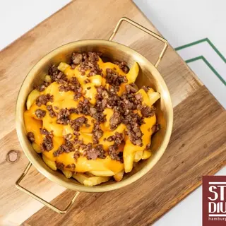 Batata frita com cheddar e bacon
