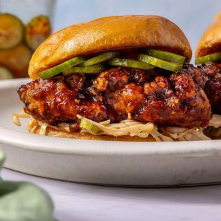 Spicy Korean Fried Chicken Burger
