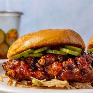 Spicy Korean Fried Chicken Burger