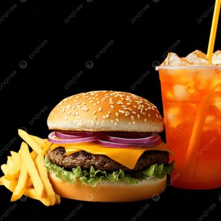 Hamburger + batata+ bebida