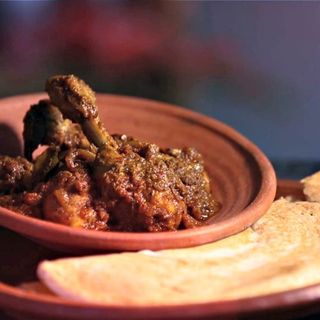 Dosa + chicken curry