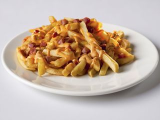 Batata Frita com Cheddar e Bacon