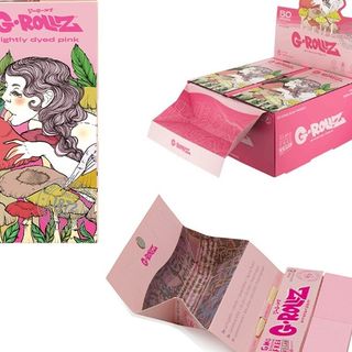 G-Rollz | Collector ‘Mushroom Lady’ Pink – 50 KS Slim Papers + Tips & Tray 