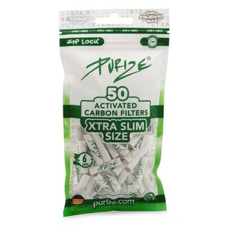 Filtros de Carvão Ativado Purize Xtra Slim 6mm Branco - Pack 50