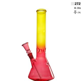 Bongo de Vidro com gelo vermelho/amarelo - Tamanho M